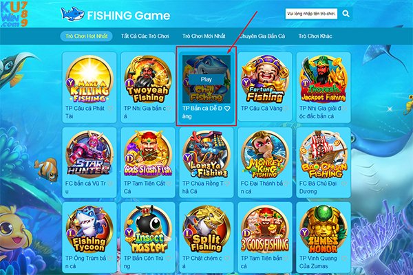 Giao diện truy cập game bắn cá FC bắn cá dễ dàng tại KUWIN 