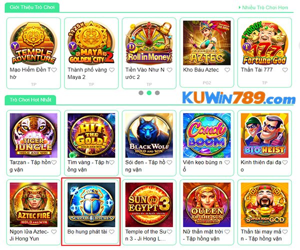 Hướng dẫn truy cập game BNG bọ hung phát tài tại nhà cái KUWIN 